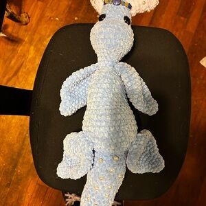Handmade Blue Plush Sea Dinosaur Toy